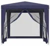 vidaXL Tenda da festa con 4 pareti laterali in rete Blu Anteprima dell’immagine prodotto 3