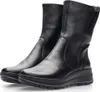 A pair of black leather boots on a white background. Podgląd zdjęcia produktu
