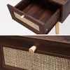 sweeek - 2er-Set Nachttische mit Holzlook und Rohrgeflecht Produktbild-Vorschau 6
