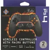 The image shows the packaging of a wireless controller for PS4, with flames as a background element. Anteprima dell’immagine prodotto