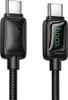Cavo con LCD da USB C a USB C Hoco 3A 60W 1,2 m U146 nero Anteprima dell’immagine prodotto 1
