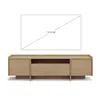 A wooden TV stand with a diagram of a TV above it. Produktbild-Vorschau