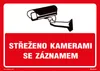 Walteco Střeženo kamerami se záznamem (červená), 297x210mm, Náhled obrázku produktu 2