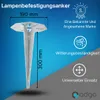 A diagram showing a lamp anchor with dimensions and feature callouts. Anteprima dell’immagine prodotto