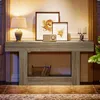 A console table with decorative items and a basket in a home setting. Anteprima dell’immagine prodotto