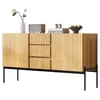 A wooden sideboard with black legs on a white background. Anteprima dell’immagine prodotto