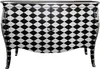 Commode Casa Padrino Barock, motif carreau noir et blanc, Voir les images du produit 4