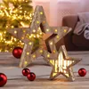 HI Zwei LED Holzsterne Weihnachts-Deko Stern aus Holz mit Produktbild-Vorschau 2