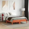 Design Massivholzbett mit Kopfteil Wachsbraun 140x190 cm Produktbild-Vorschau 3