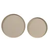 Dekoratives Tablett rund 30-35cm Metall matt 2er Set - Produktbild-Vorschau 2