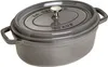 Staub Cocotte en fonte ovale 37cm gris Voir les images du produit 5