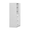A white cabinet with shelves and drawers, shown from a side angle against a white background. Náhľad obrázku produktu