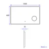 Technical drawing of a mirror with dimensions. Produktbild-Vorschau