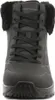 A close-up front view of a black Skechers boot with black laces and black fur trim. Produktbild-Vorschau
