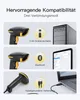 Diagrams illustrating different connection modes for a barcode scanner. Produktbild-Vorschau