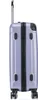 A side view of a purple suitcase with a telescopic handle and wheels. Náhľad obrázku produktu