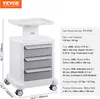 A product shot of a medical cart with dimensions and specifications displayed. Podgląd zdjęcia produktu