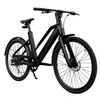 A black electric bicycle is shown against a white background. Produktbild-Vorschau