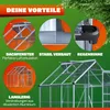 GARDEBRUK® Gewächshaus Aluminium 3,6m² 190x190cm inkl. Produktbild-Vorschau 2
