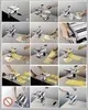 Collage of images showing a pasta maker and how to use it to make pasta. Produktbild-Vorschau