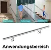 Collage showing different applications of a handrail on stairs, with a close-up of the handrail at the bottom. Náhled obrázku produktu