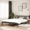 The Living Store Massivholzbett Grau 135x190 cm Produktbild-Vorschau 1