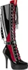 INDULGE-2028 Damen Boots von Devious, Schwarz-Rot EU 46, US Produktbild-Vorschau 1