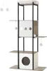A modern cat tree with multiple platforms and scratching elements, presented against a white background. Náhled obrázku produktu