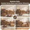 Ecksofa 3-Sitzer mit Longchair 280cm, Weiches Lederoptik Produktbild-Vorschau 5