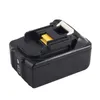 A black power tool battery pack with yellow and white accents, shown from a slightly elevated side angle against a white background. Produktbild-Vorschau
