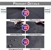 A collage of images showcasing the features of a garden curtain, including its material, stitching, and water resistance. Náhľad obrázku produktu