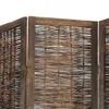5-tlg. Raumteiler Dunkelbraun Massivholz Paulownia Produktbild-Vorschau 6