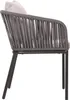Side view of an outdoor chair with a grey rope weave and a light grey cushion. Anteprima dell’immagine prodotto