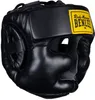 A black boxing headguard with a yellow and black logo patch. Anteprima dell’immagine prodotto