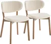 Lot de 2 chaises en bois clair et tissu boucle beige AURA Voir les images du produit 1