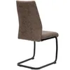 A single brown chair with a black metal frame, shown from the side. Produktbild-Vorschau