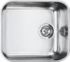 A top-down view of a stainless steel sink with a drain. Produktbild-Vorschau