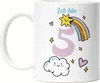 5 Jahre alt Kindergeburtstag Tasse weiß süße Motive Kinder Produktbild-Vorschau 1