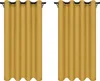 Two yellow curtains hanging on a curtain rod against a white background. Produktbild-Vorschau