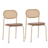 Flieks Esszimmerstühle 2er Set, Küchenstühle mit Rattan Produktbild-Vorschau 5