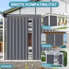 Collage of outdoor curtains used in different settings like a veranda, beach, and by a pool. Produktbild-Vorschau