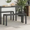 Gartenbank Schwarz 100 x 28 x 45 cm Stahl Produktbild-Vorschau 3
