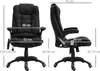 Two views of a black office chair with dimensions indicated by lines and text. Produktbild-Vorschau