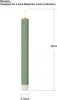 A single green LED candle with a white base is shown vertically against a white background. Dimensions are indicated by lines and text. Produktbild-Vorschau