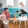 Relaxdays Beistelltisch rund, Schublade, Holzbeine, Produktbild-Vorschau 2