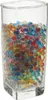A clear glass vase filled with colorful gel beads. Náhled obrázku produktu