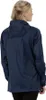 A woman wearing a navy blue hooded jacket, viewed from the back. Produktbild-Vorschau