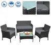LZQ Balkon Möbel Set Rattan Lounge Set Anthrazit Polyrattan Produktbild-Vorschau 1