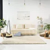 A bright, minimalist living room with a sofa, rug, and decorative items. Náhľad obrázku produktu