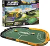 A toy stadium playset with two toy cars and a soccer ball, shown with its packaging. Náhľad obrázku produktu